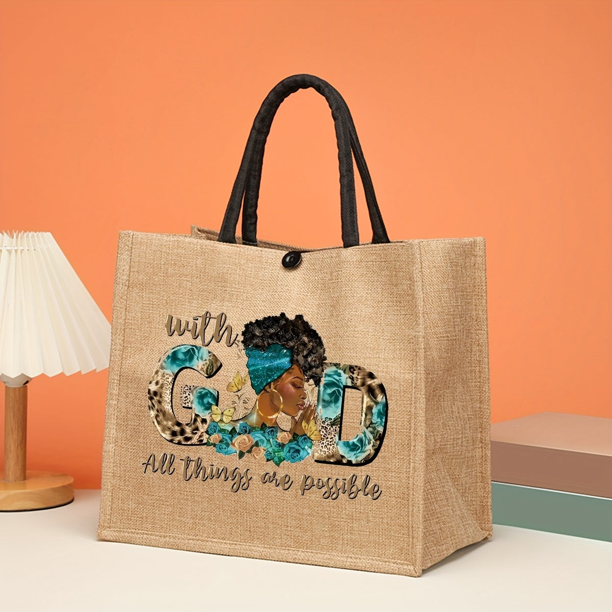 With God All Things Are Possible/You Are/ All I Need Is Coffee & Jesus Christian Tote Bag (2pcs) claimedbygoddesigns
