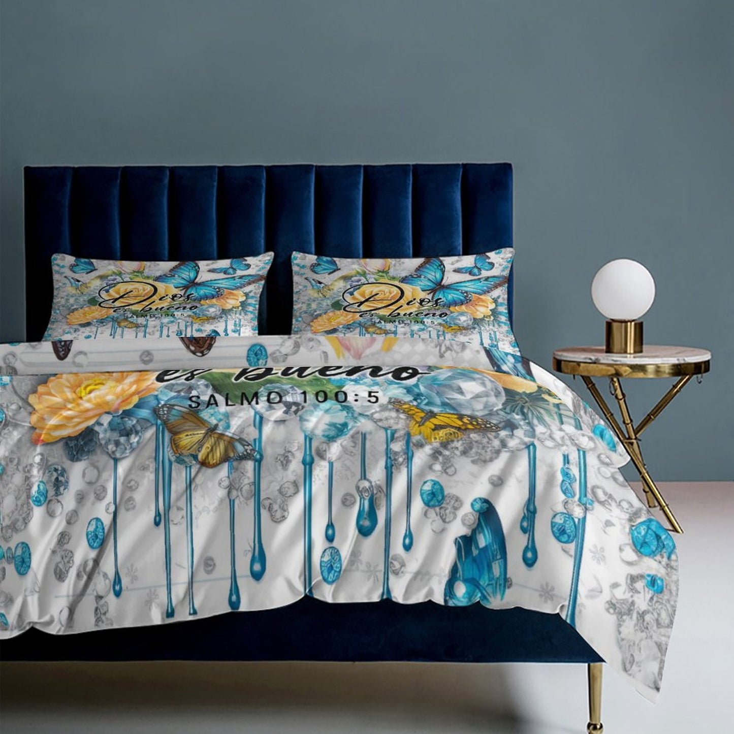 Dios Es Bueno Spanish 3-Piece Christian Comforter Bedding Set