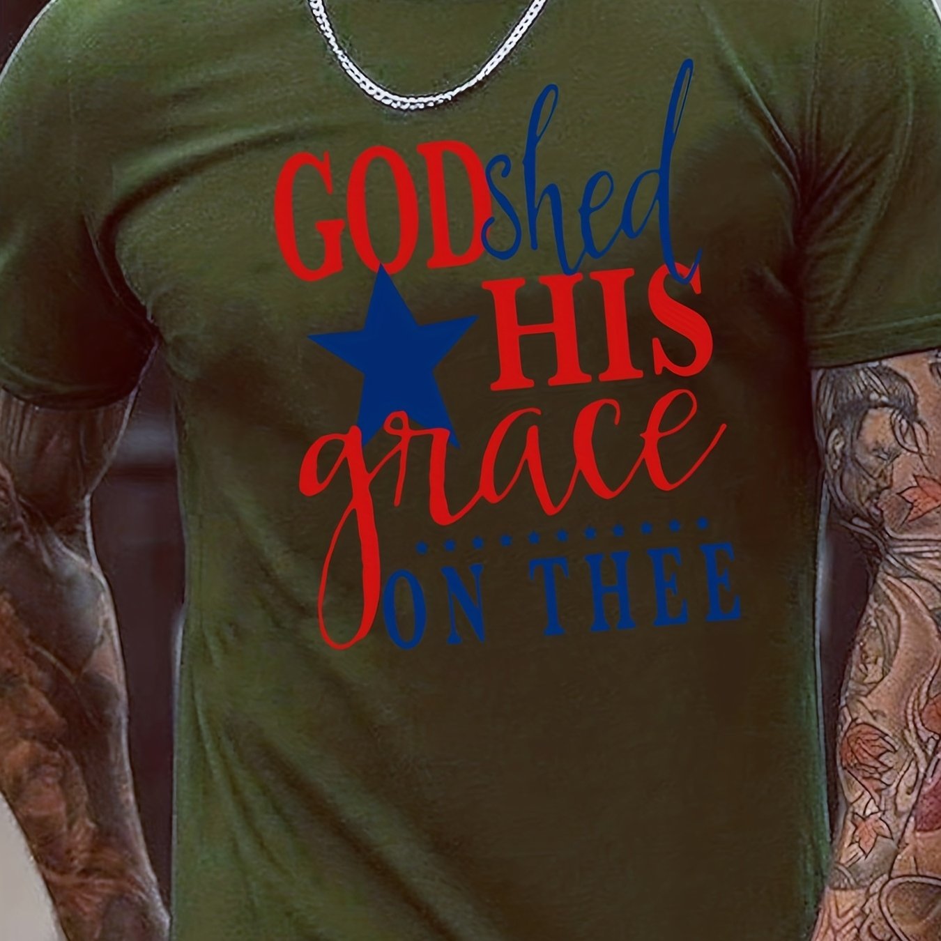 God Shed His Grace On Thee Men's Christian T-Shirt claimedbygoddesigns