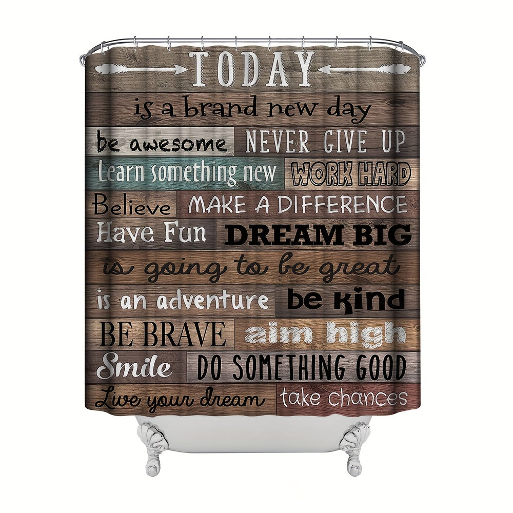 Today Is A Brand New Day Christian Shower Curtain With  12 Hooks, 180*180cm/70.8*70.8in claimedbygoddesigns