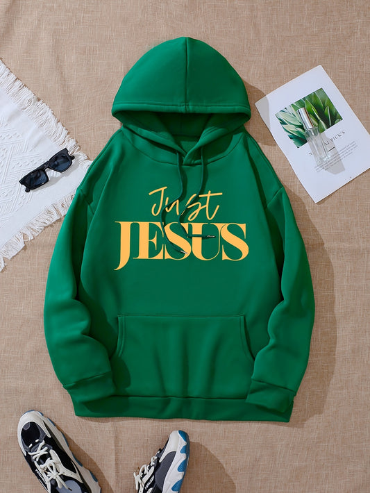 Just Jesus Women's Christian Pullover Hooded Sweatshirt claimedbygoddesigns