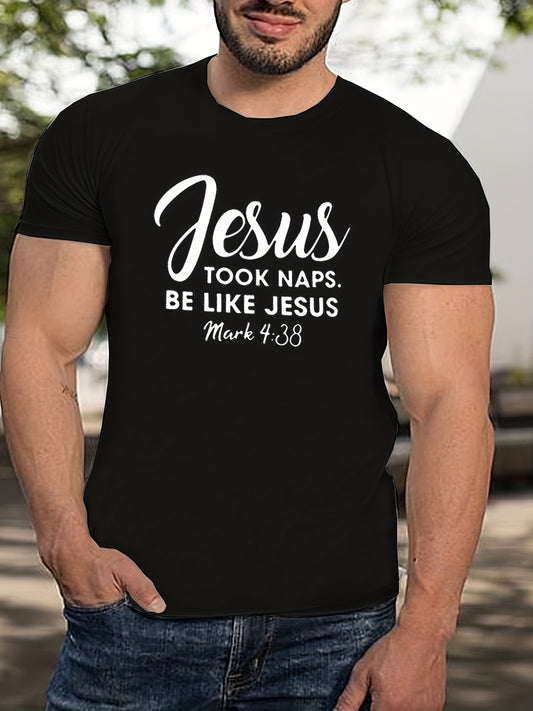 Mark 4:38 Jesus Took Naps Be Like Jesus Men's Christian T-shirt claimedbygoddesigns