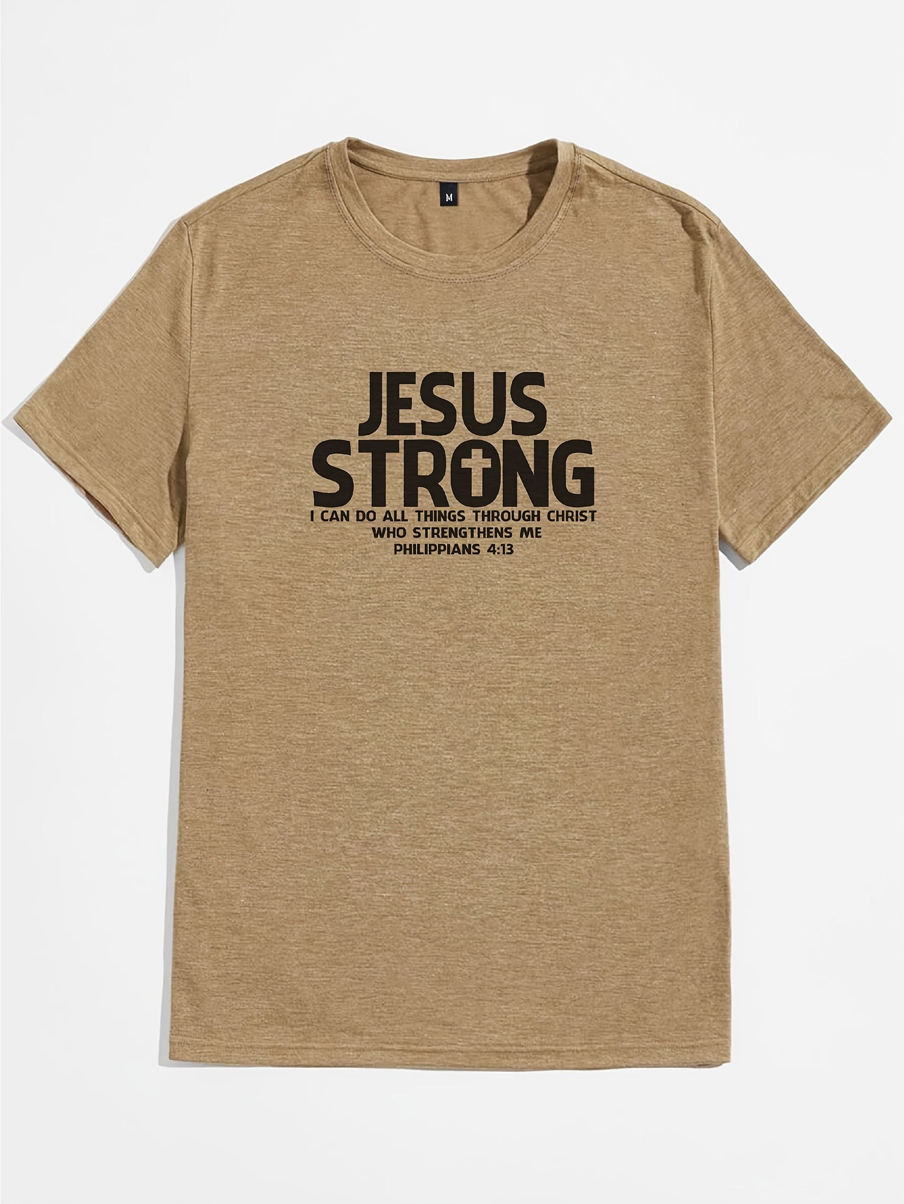 Jesus Strong Phillipians 4:13 I Can Do All Things Men's Christian T-shirt claimedbygoddesigns