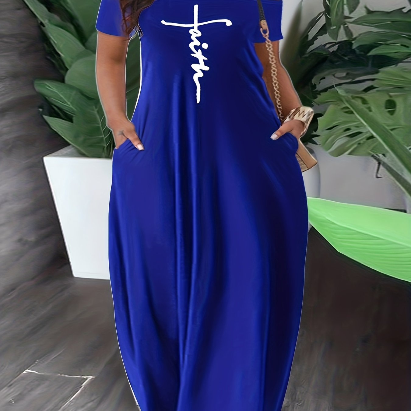 Faith (maxi) Plus Size Women's Christian Casual Dress claimedbygoddesigns