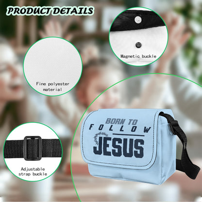 Born To Follow Jesus Christian Kids Flap Crossbody Bag