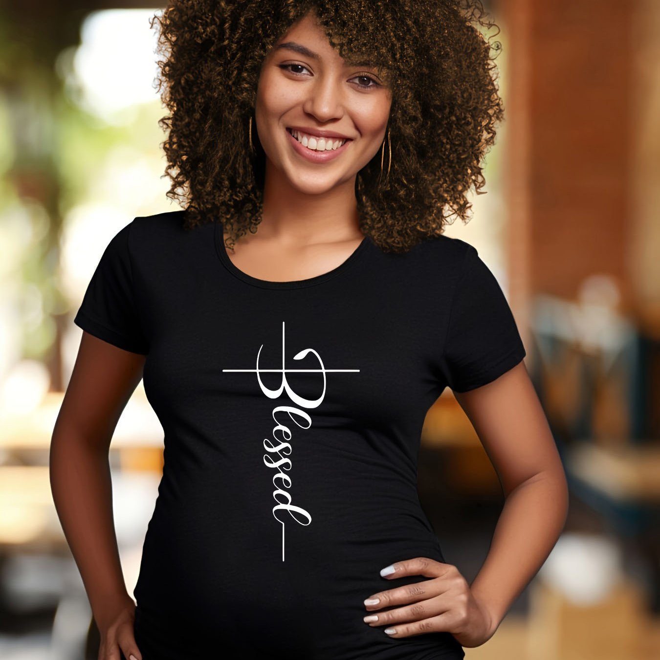 Blessed Women's Christian Maternity T-shirt claimedbygoddesigns