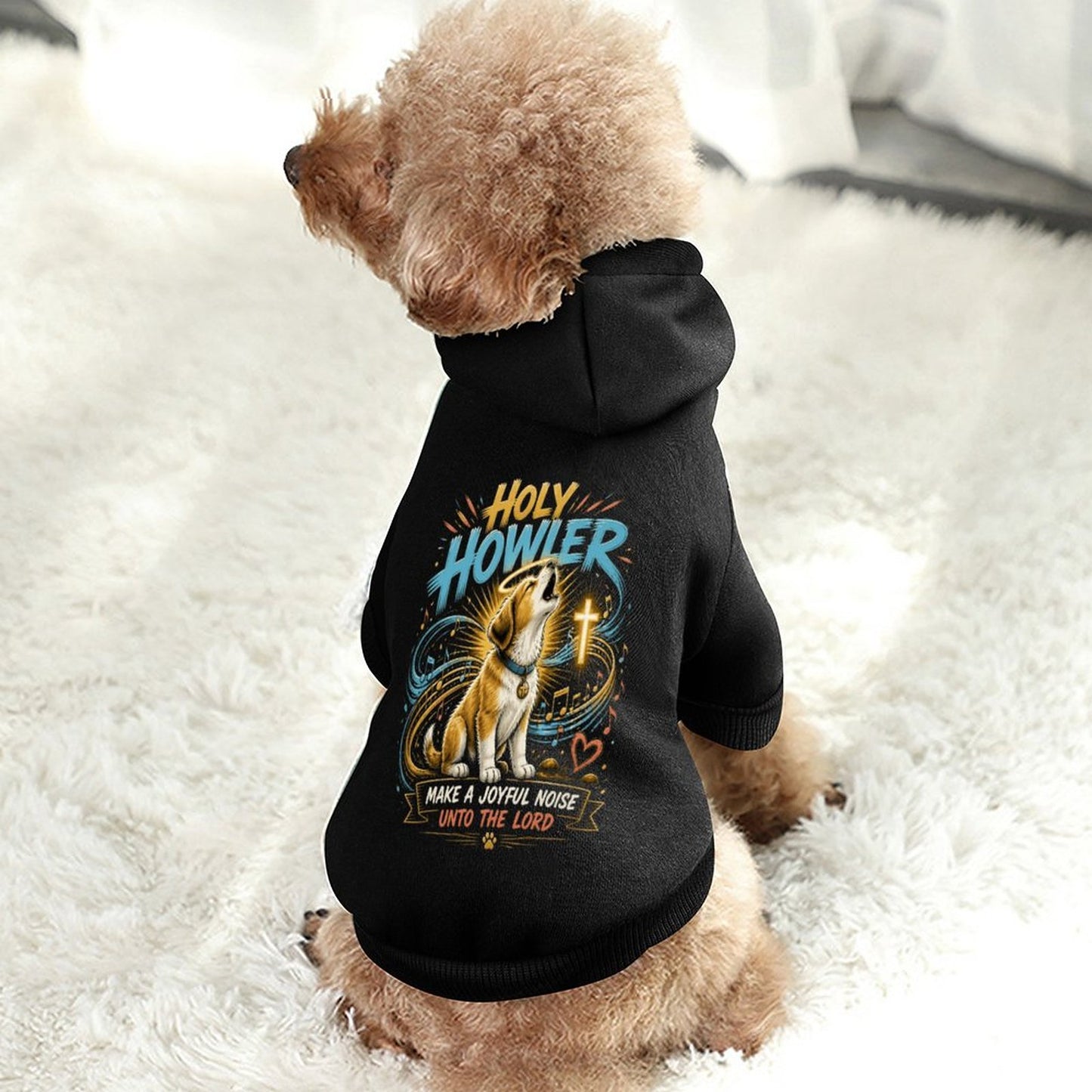 Holy Howler Christian Pet Hooded Pullover Sweatshirt Dog Hoodie Warm, Soft & Breathable - ClaimedbyGodDesigns