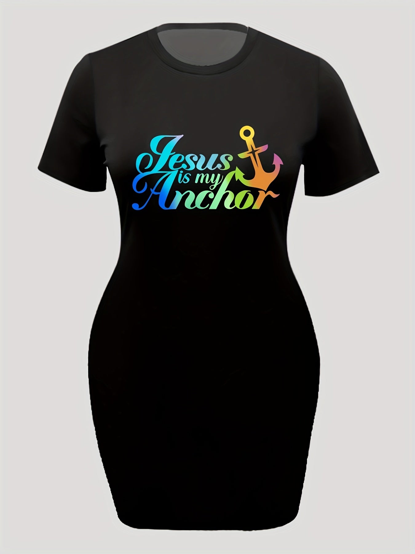 Jesus Is My Anchor Plus Size Women's Christian Casual Dress claimedbygoddesigns