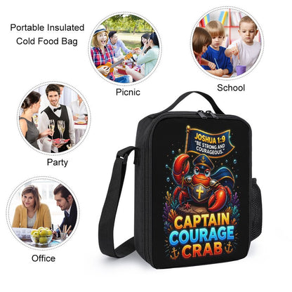 Captain Courage Crab Christian 3 PCS Bag Set (Backpack, Lunch Bag and Pencil Case) - ClaimedbyGodDesigns
