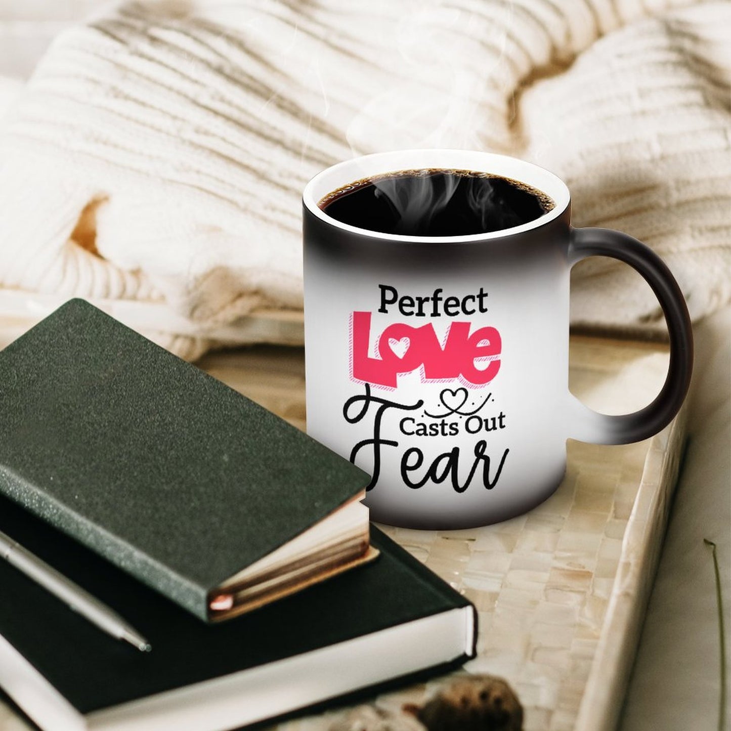 Perfect Love Casts Out Fear Christian Color Changing Mug (Dual-sided )