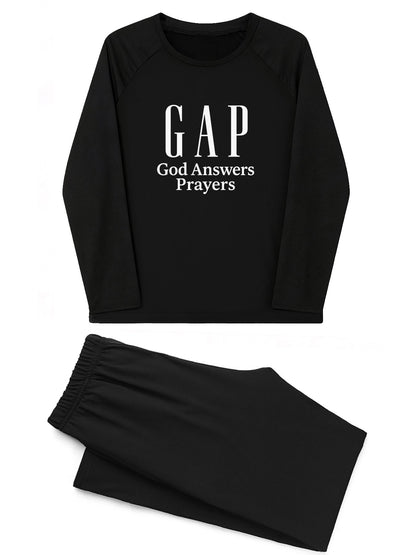 GAP He Answers Prayers Unisex Christian Plaid Pajamas - ClaimedbyGodDesigns