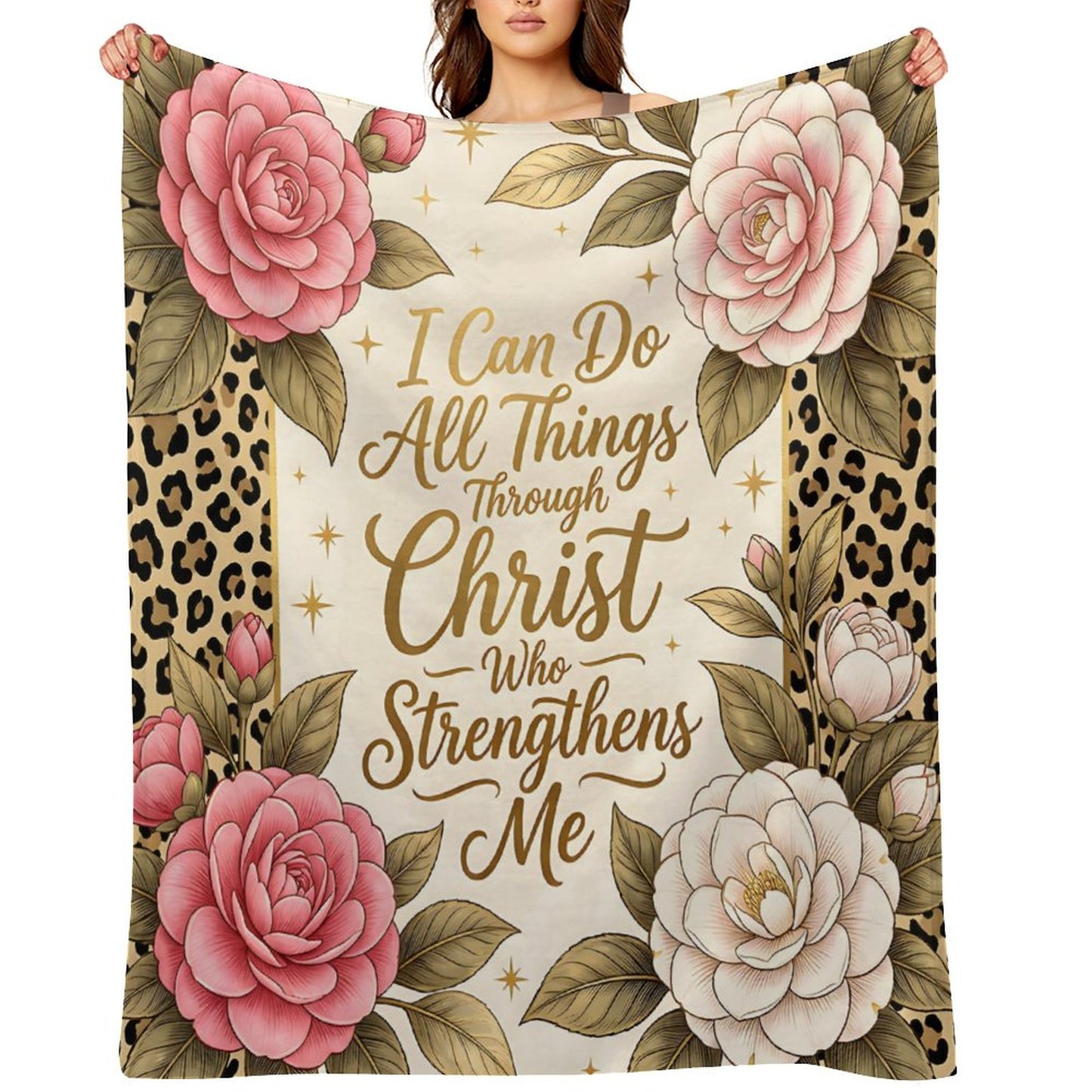 I Can Do All Things Christian Flannel Throw Blanket