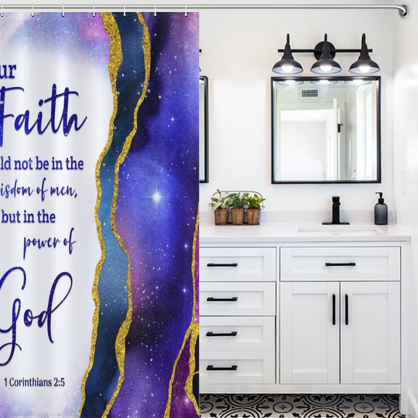 Your Faith Should Be In The Power Of God Christian Shower Curtain-66x72Inch (168x183cm) SALE-Personal Design