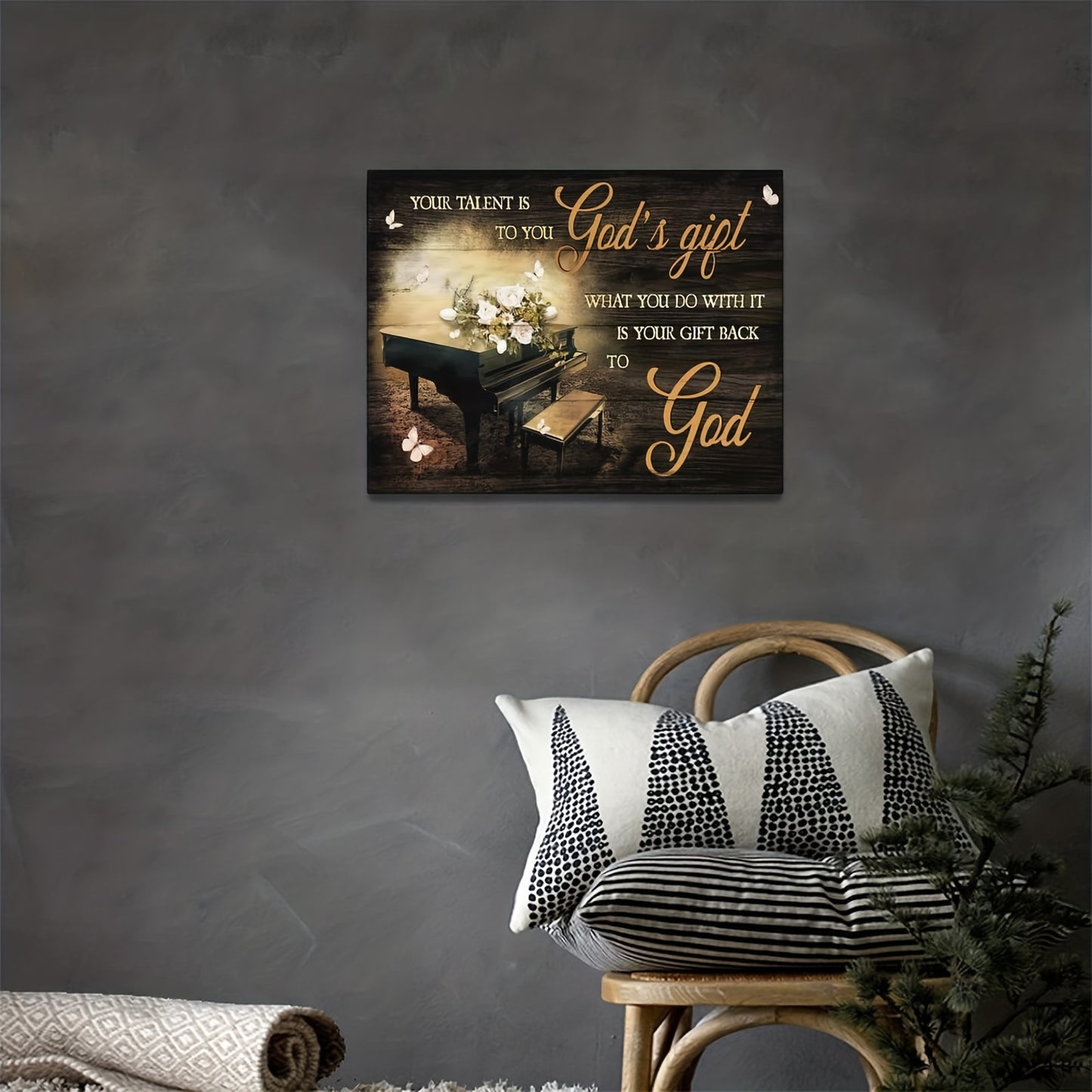 Your Talent Is God's Gift To You Christian Wall Decor  No Frame claimedbygoddesigns