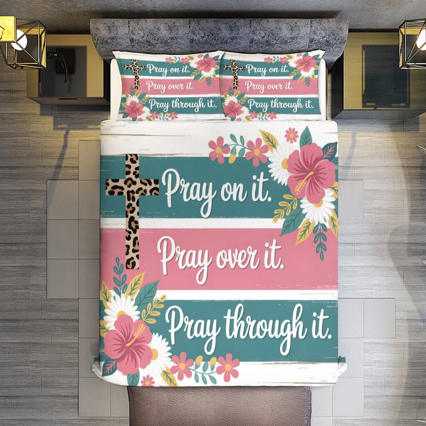Pray On It Christian 3-Piece Bedding Set