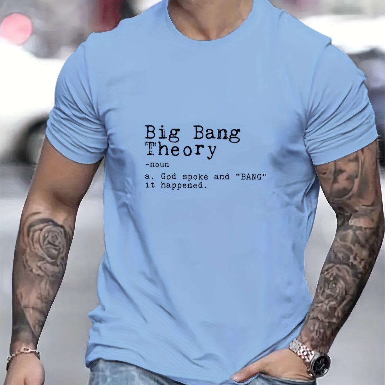 Big Bang Theory: God Spoke & Bang It Happened Men's Christian T-Shirt claimedbygoddesigns