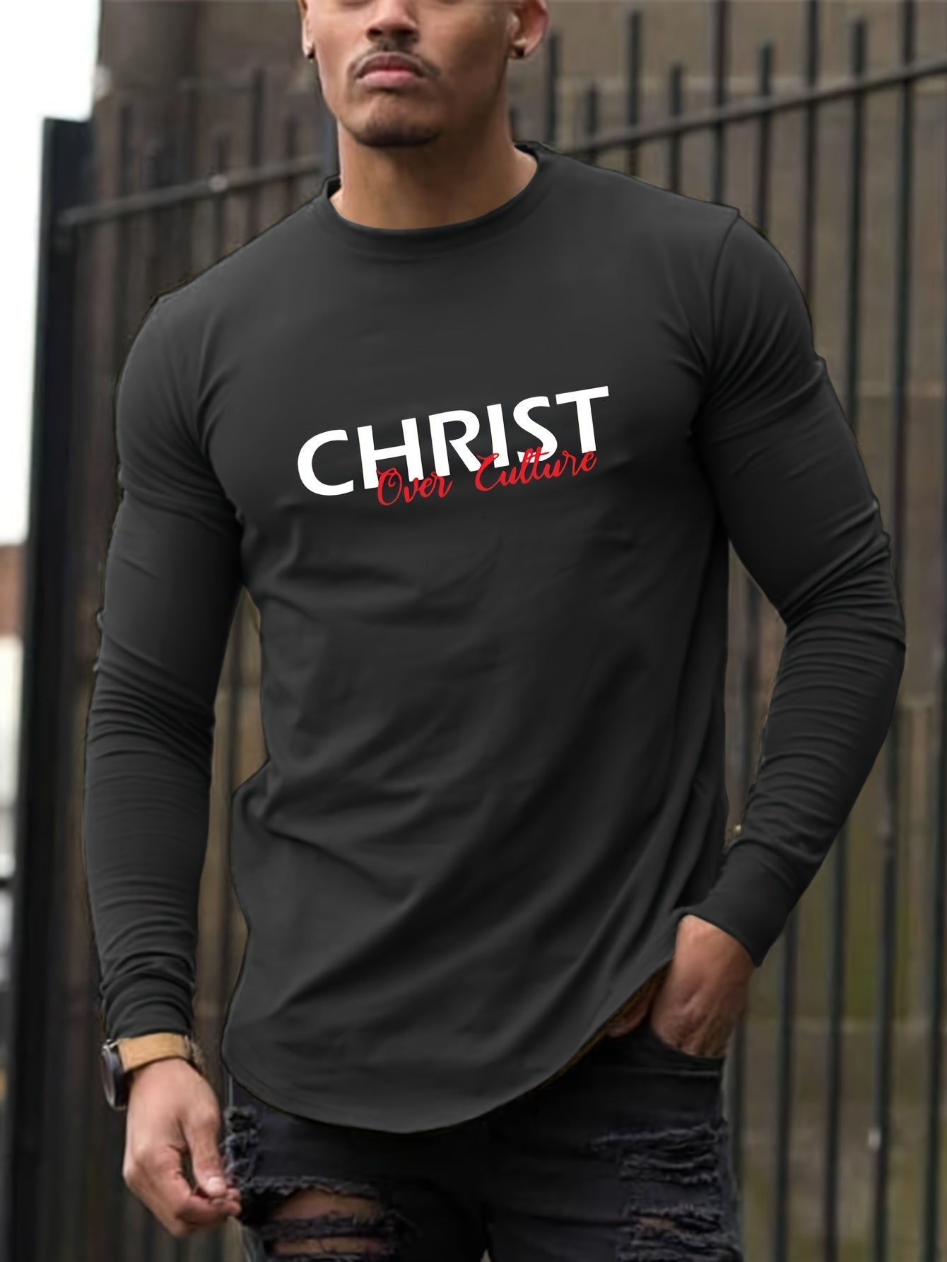 Christ Over Culture Men's Christian Pullover Sweatshirt claimedbygoddesigns