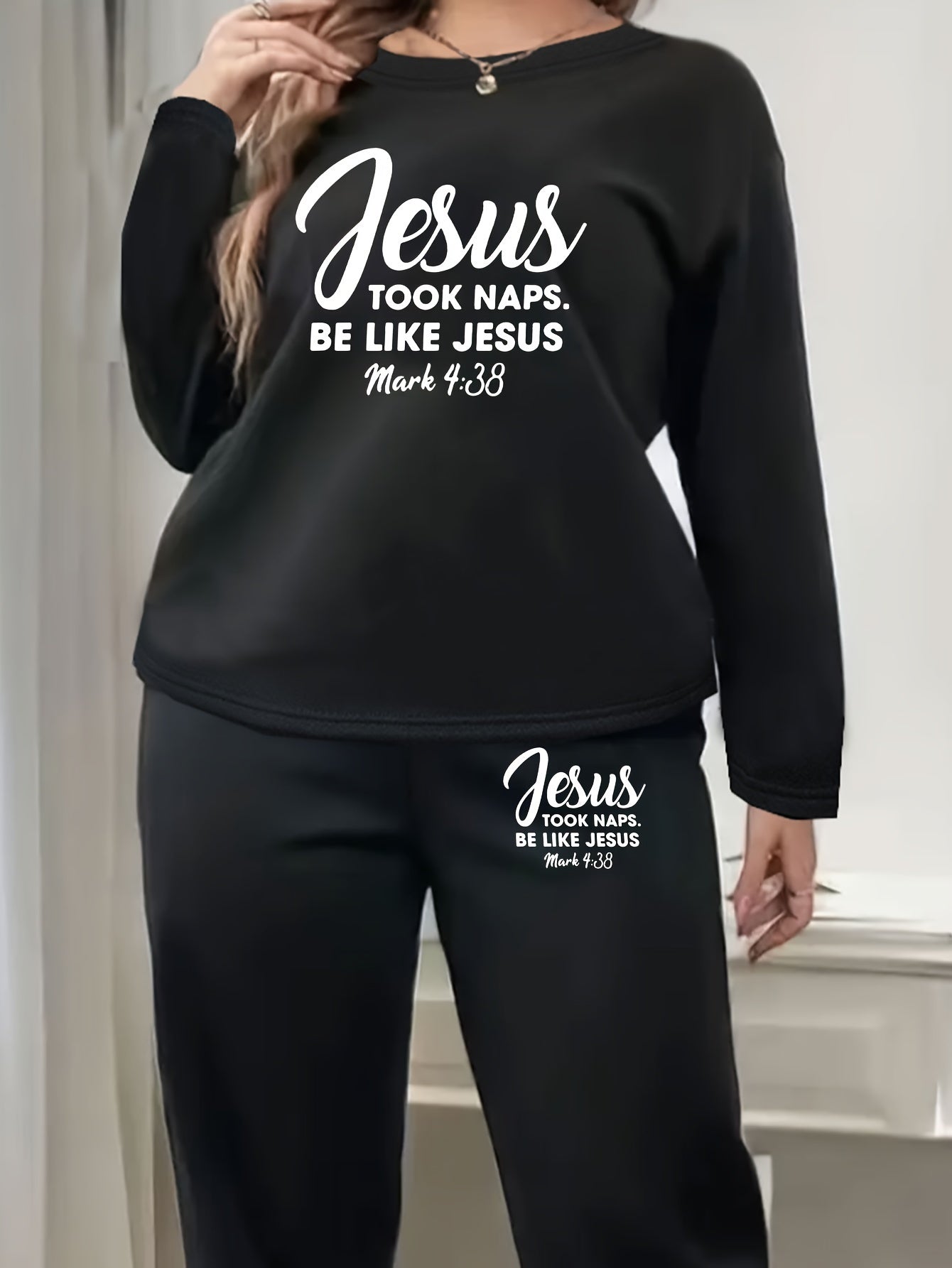 Jesus Took Naps Be Like Jesus Plus Size Women's Christian Pajamas claimedbygoddesigns