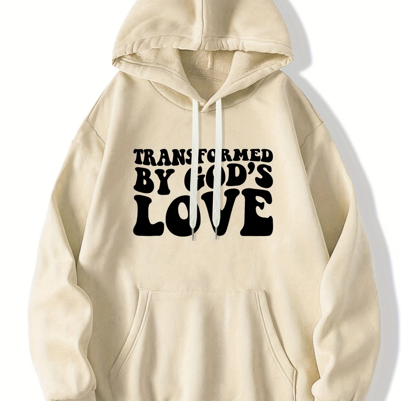 Transformed By God's Love Plus Size Men's Christian Pullover Hooded Sweatshirt claimedbygoddesigns