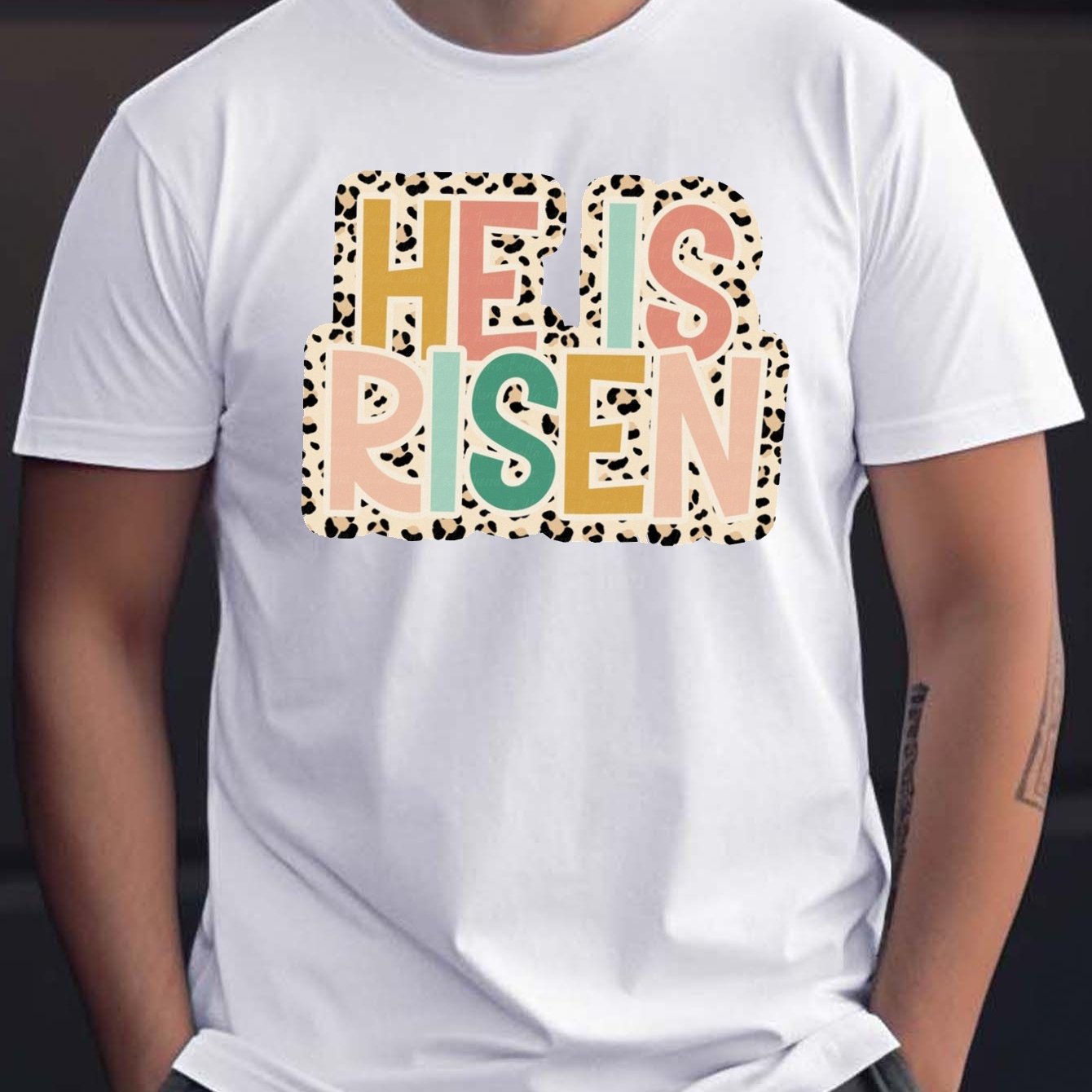 He Is Risen Men's Christian T-Shirt claimedbygoddesigns