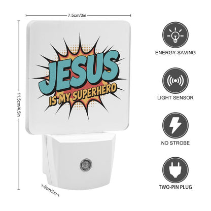 He Is My Superhero Christian Night Light For Kids - ClaimedbyGodDesigns
