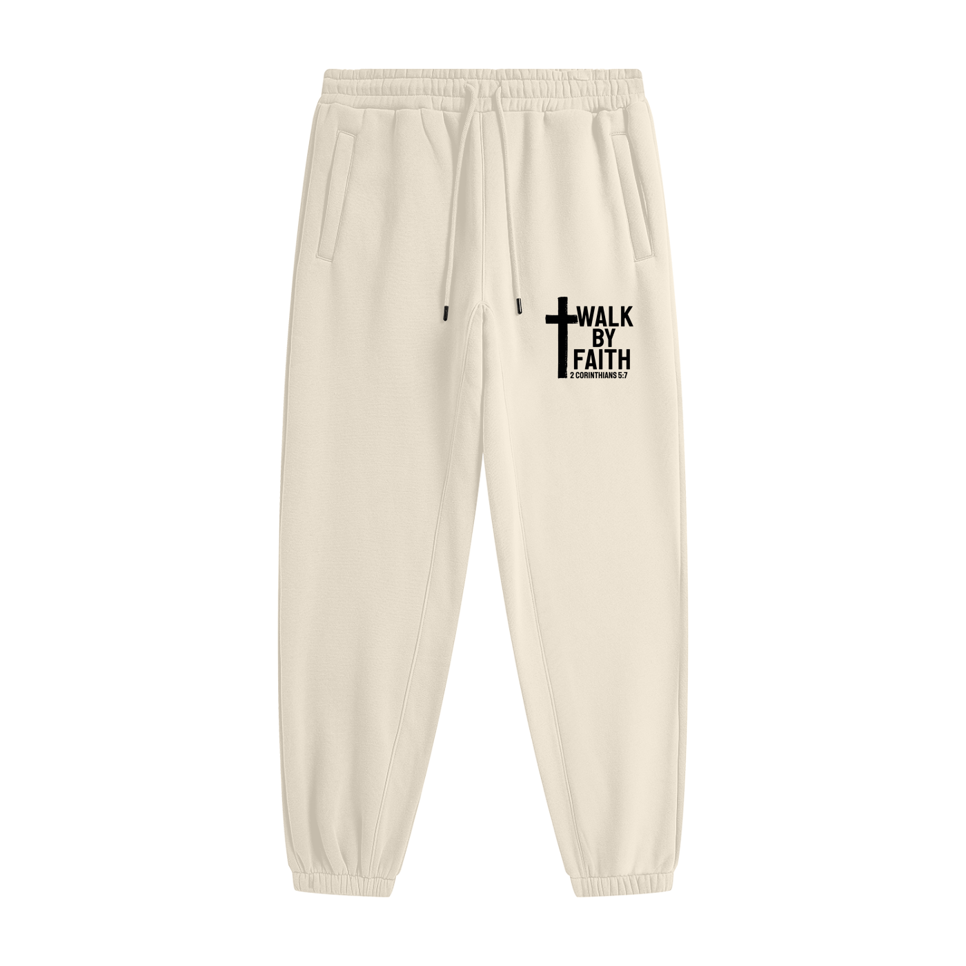 Walk By Faith Unisex (men women) Christian Heavyweight Fleece Sweatpants(Joggers) - ClaimedbyGodDesigns