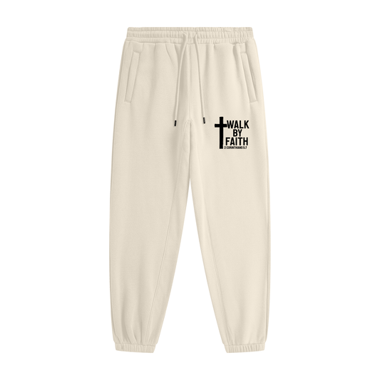 Walk By Faith Unisex (men women) Christian Heavyweight Fleece Sweatpants(Joggers) - ClaimedbyGodDesigns