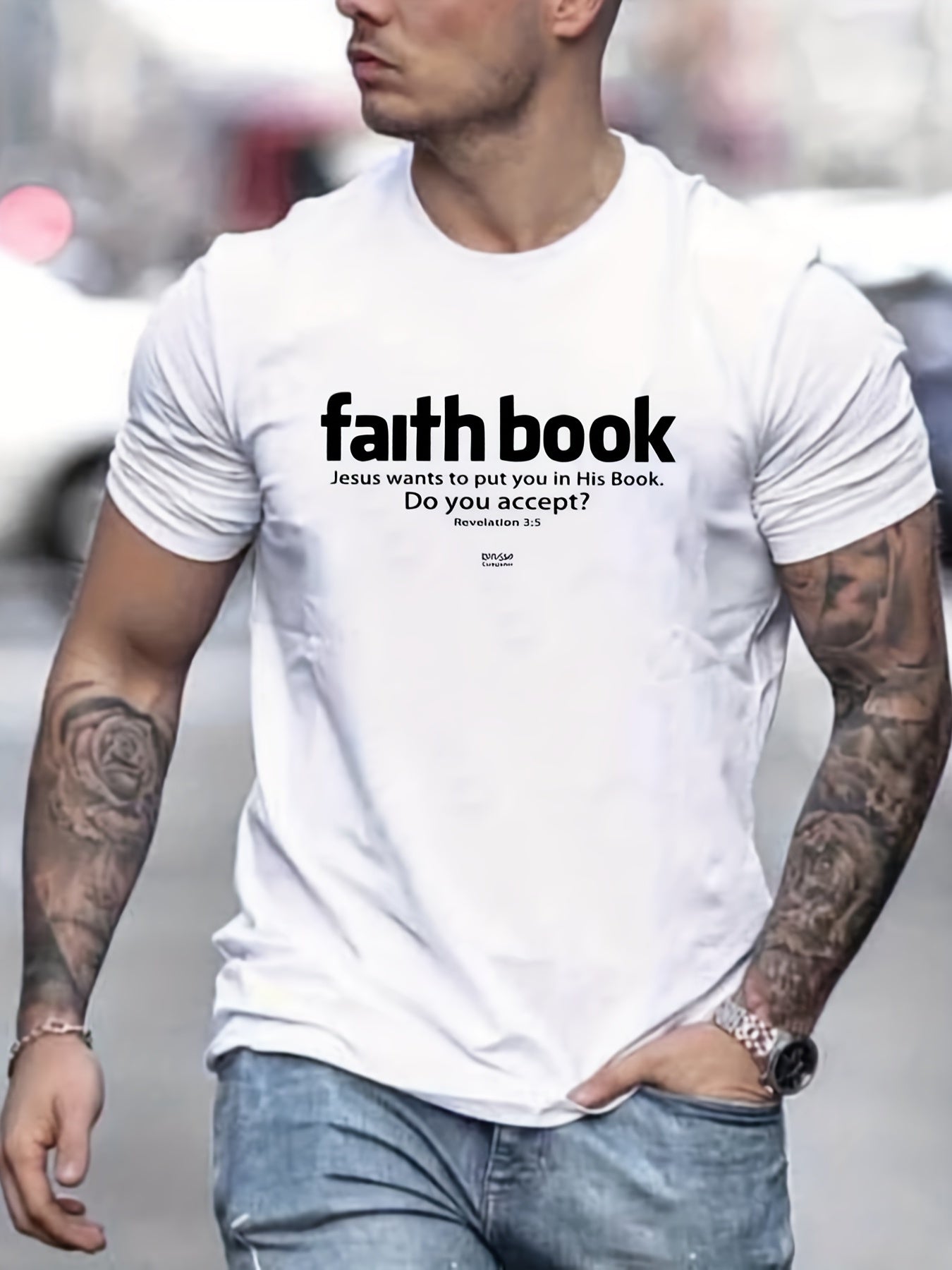 Faith Book: Jesus Wants To Put You In His Book Men's Christian T-shirt claimedbygoddesigns