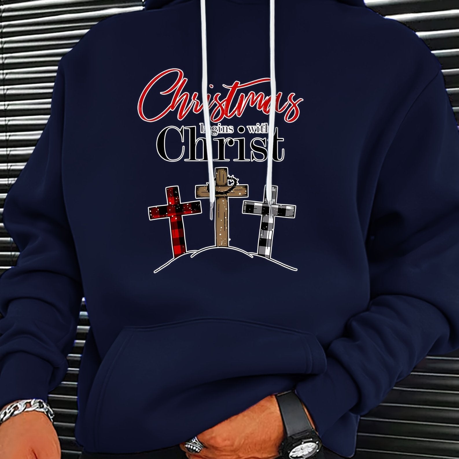Christmas Begins With Christ Men's Christian Pullover Hooded Sweatshirt claimedbygoddesigns