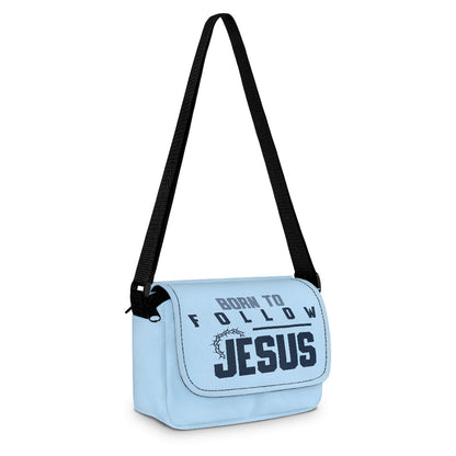 Born To Follow Jesus Christian Kids Flap Crossbody Bag