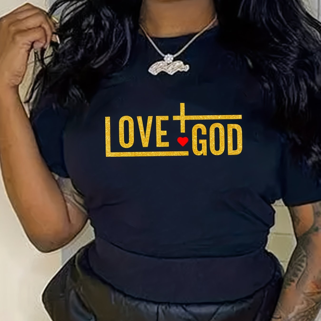 Love God Women's Christian T-shirt claimedbygoddesigns