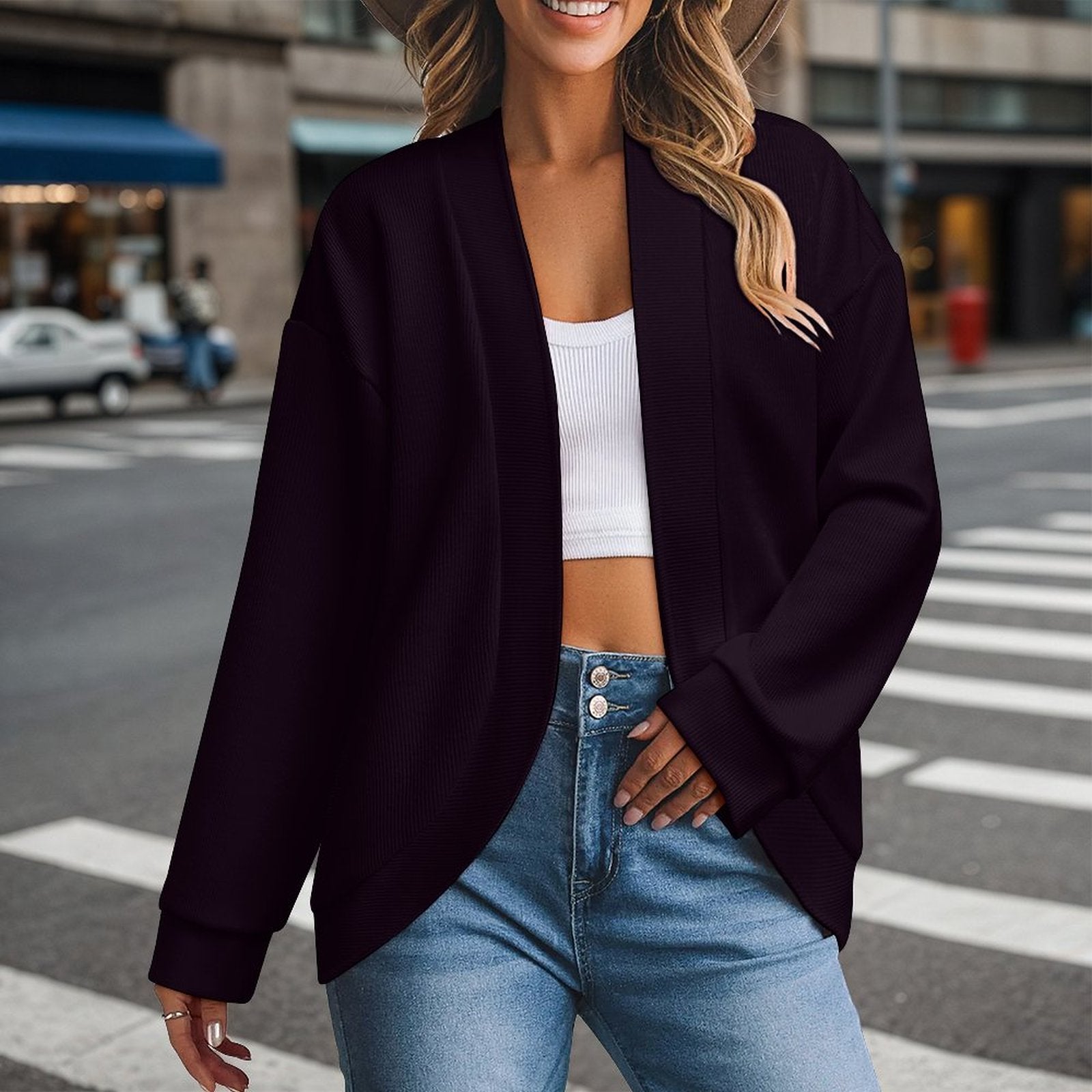 Fearfully And Wonderfully Created Christian Women's Drop Shoulder Cardigan - ClaimedbyGodDesigns