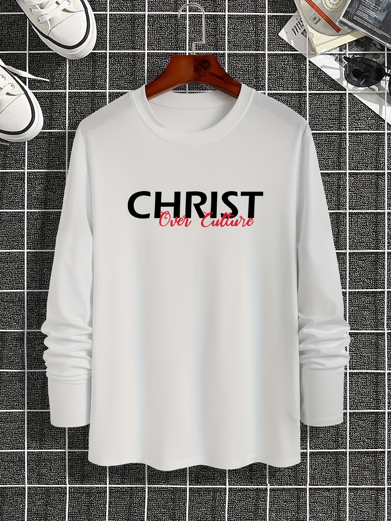 Christ Over Culture Men's Christian Pullover Sweatshirt claimedbygoddesigns