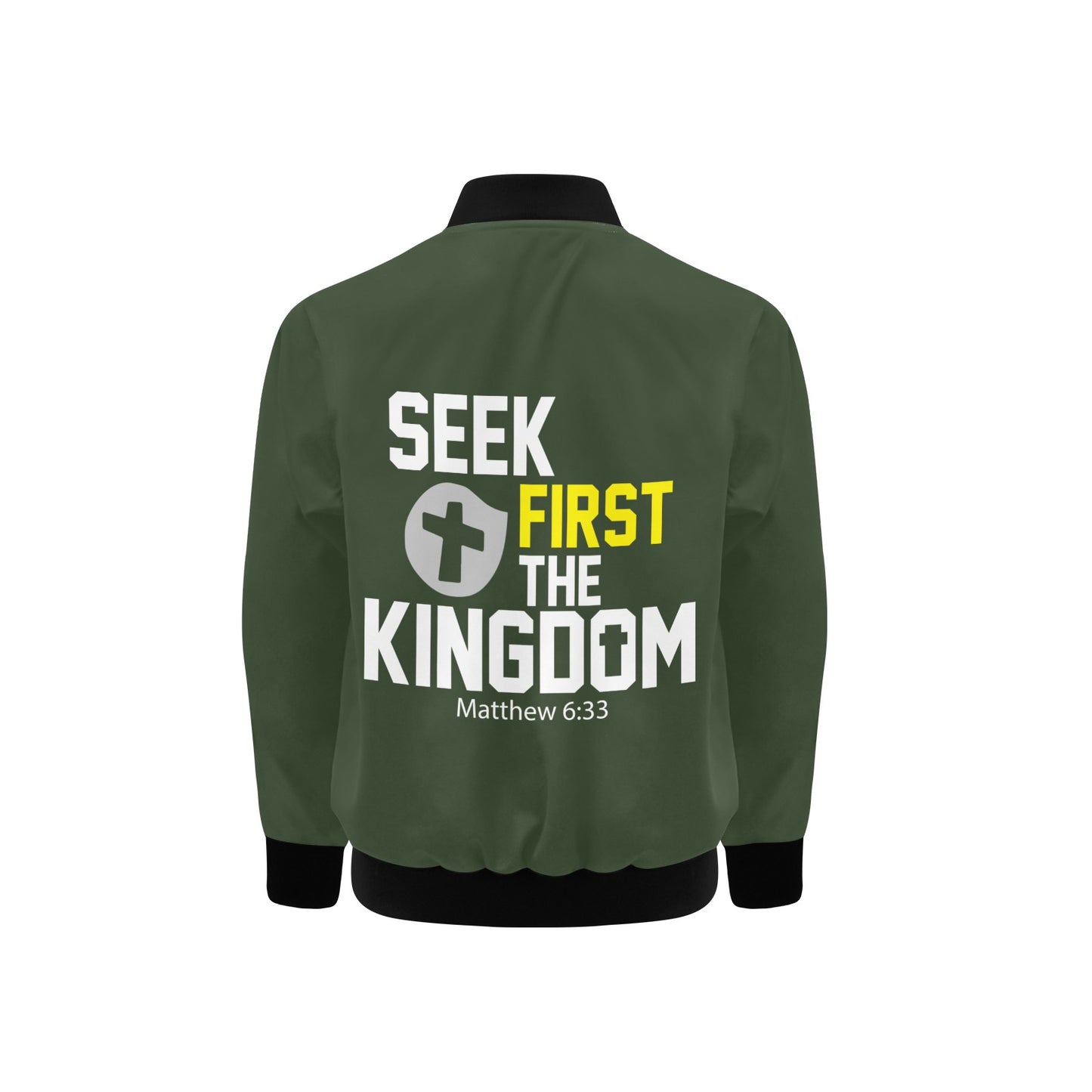 Seek First The Kingdom Kids' Christian Bomber Jacket with Pockets