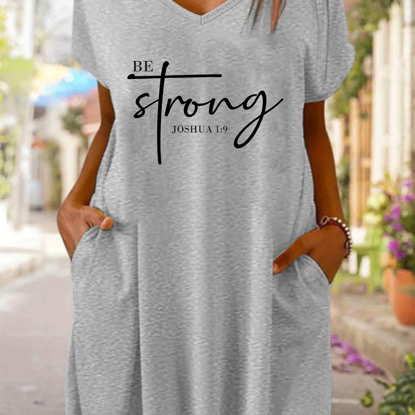 Be Strong  Women's Christian Pajama Dress claimedbygoddesigns