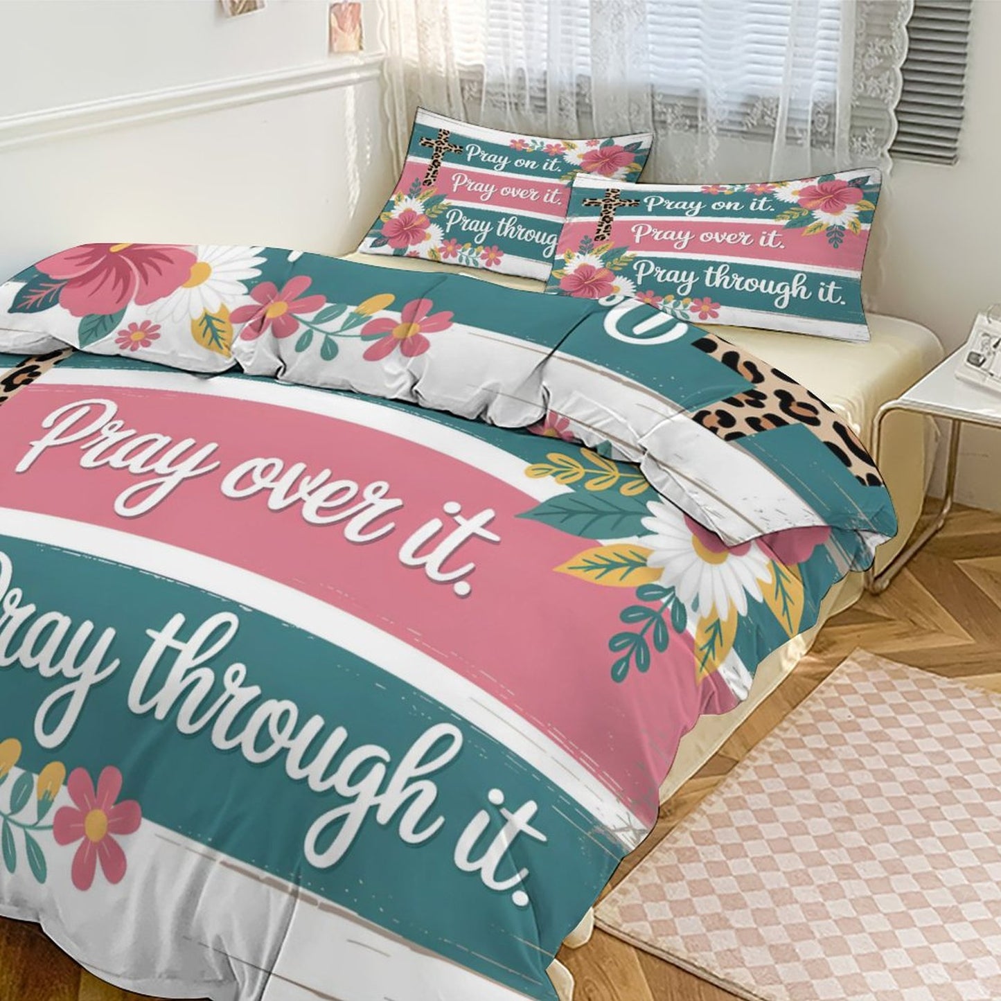 Pray On It Christian 3-Piece Bedding Set
