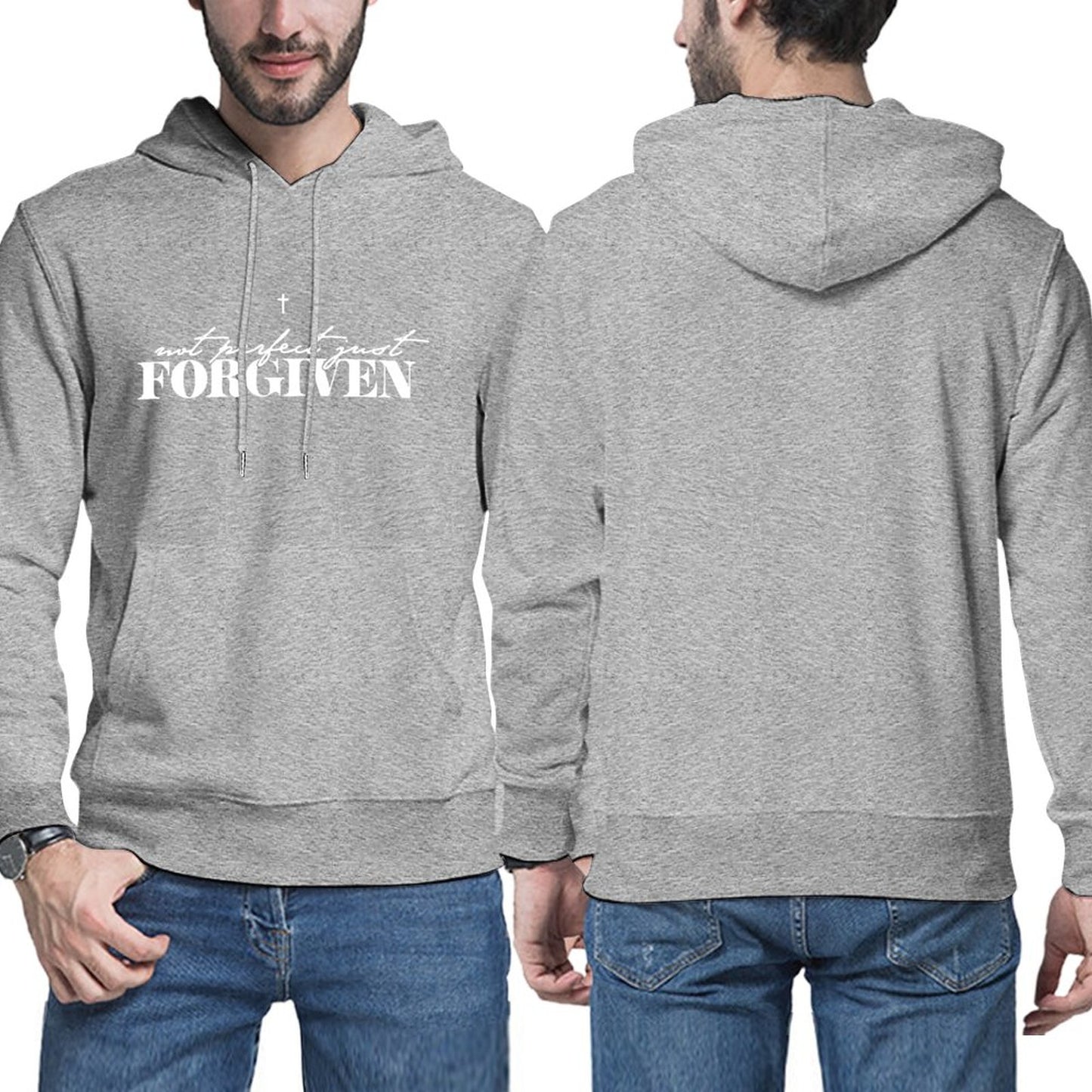 Not Perfect Just Forgiven Men's Christian Pullover Hooded Sweatshirt