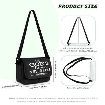 God's Love Never Fails Christian Kids Flap Crossbody Bag