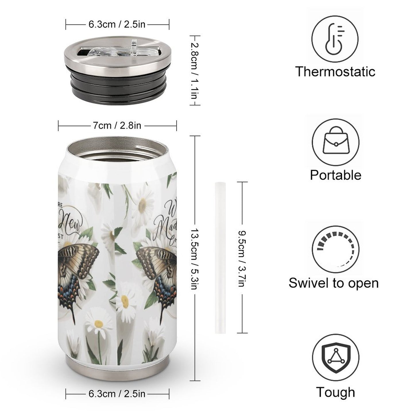 We Are Made New In Christ Christian Stainless Steel Tumbler with Straw SALE-Personal Design