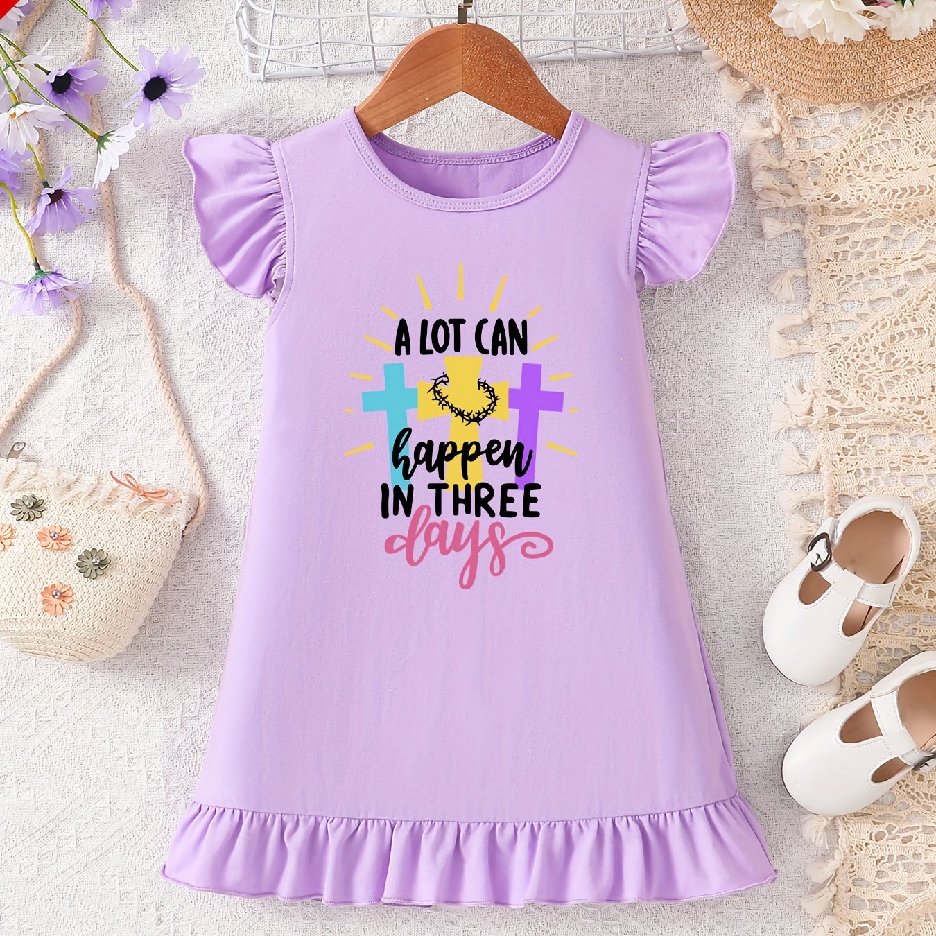 Alot Can Happen In Three Days Christian Toddler Dress claimedbygoddesigns