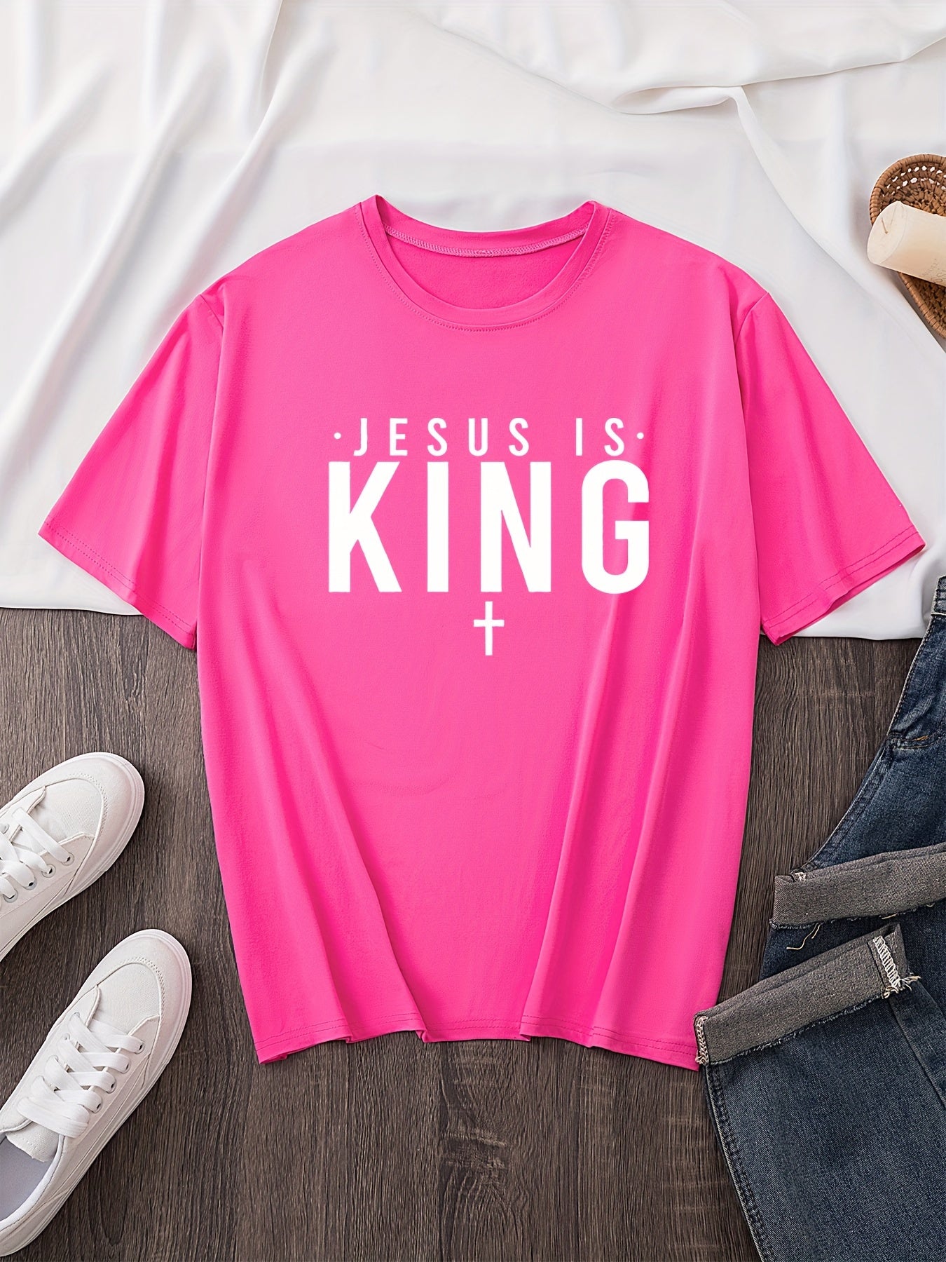 Jesus Is King Plus Size Women's Christian T-shirt claimedbygoddesigns