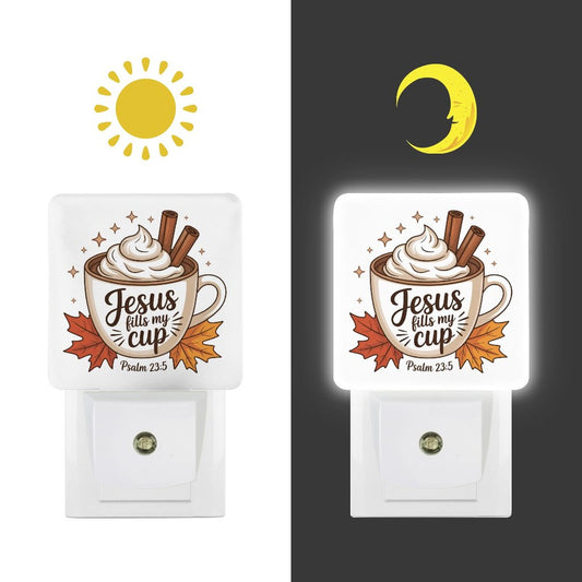 He Fills My Cup Christian Kids Night Light - ClaimedbyGodDesigns