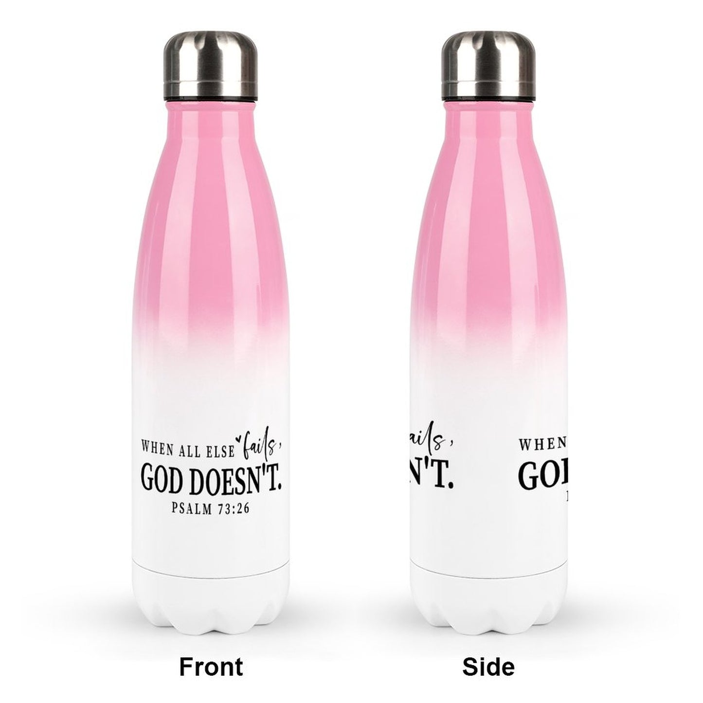 When All Else Fails He Doesn't Christian Gradient Insulated Water Bottle - Faith-Inspired Hydration