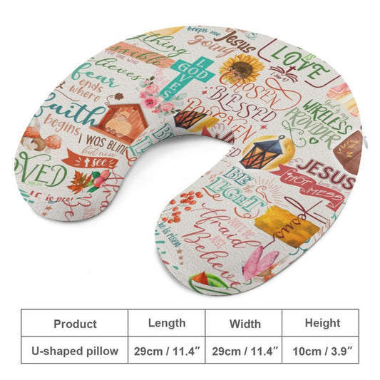 Christian Bible Verse Neck Pillow for Restful Journeys