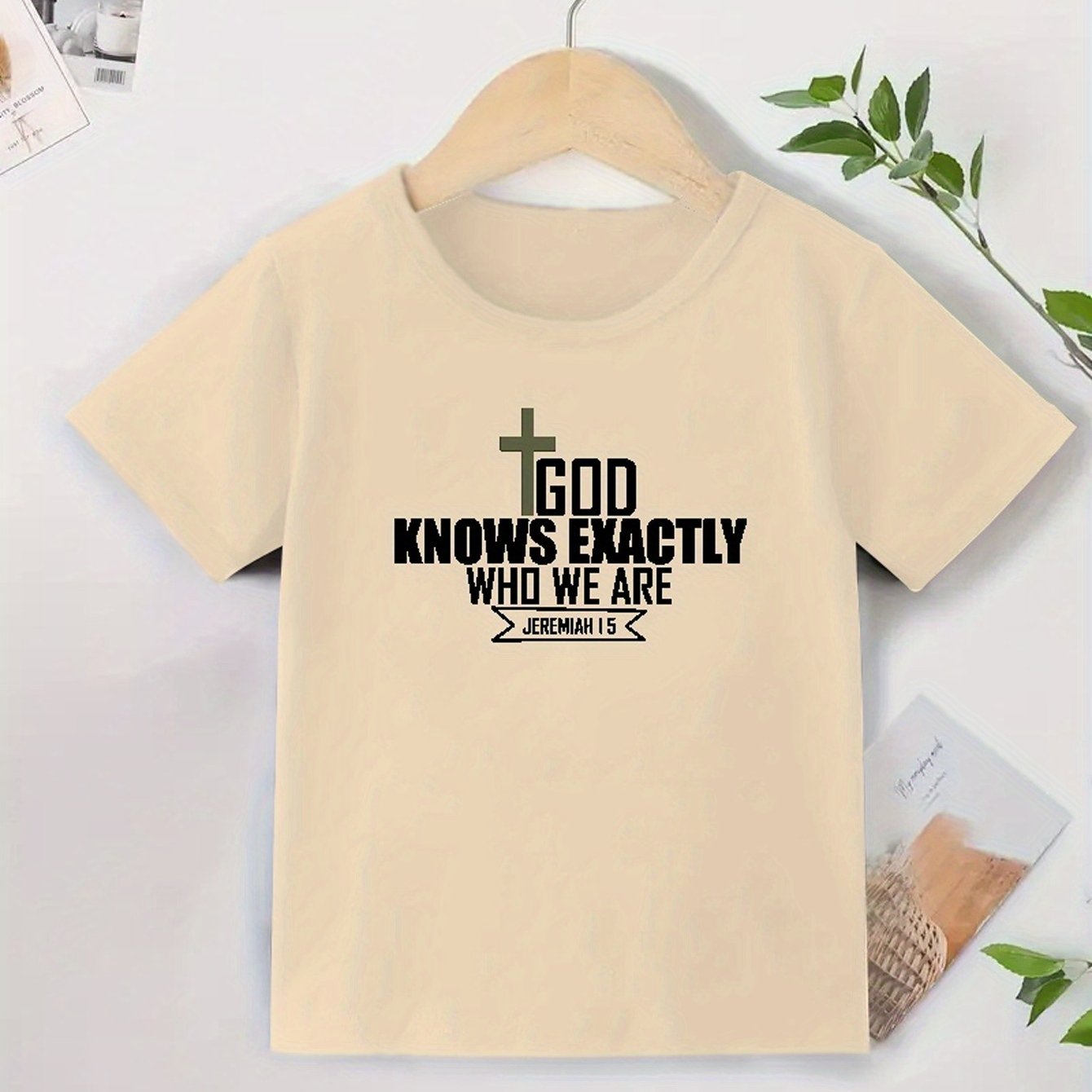 GOD KNOWS EXACTLY WHO WE ARE Youth Christian T-shirt claimedbygoddesigns