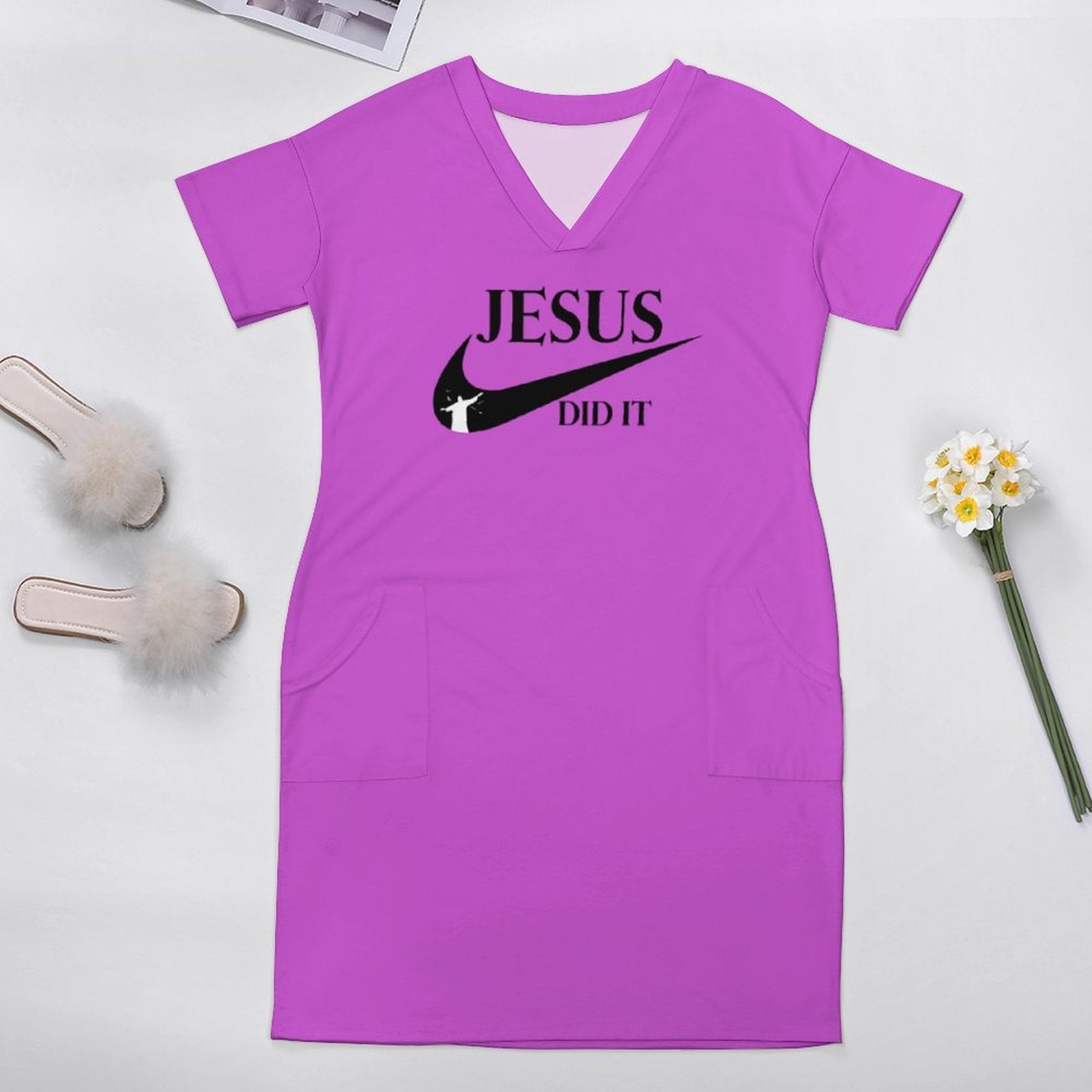 Jesus Did It (like Nike) Women's Christian Casual Dress SALE-Personal Design