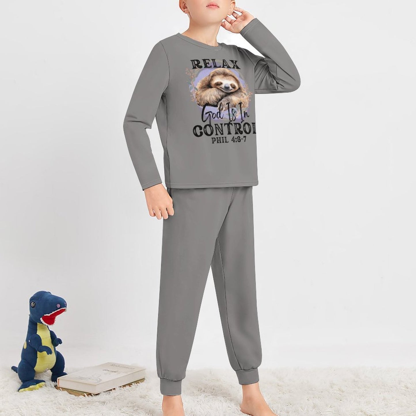 Relax God Is In Control Boy's Toddler Christian pajamas