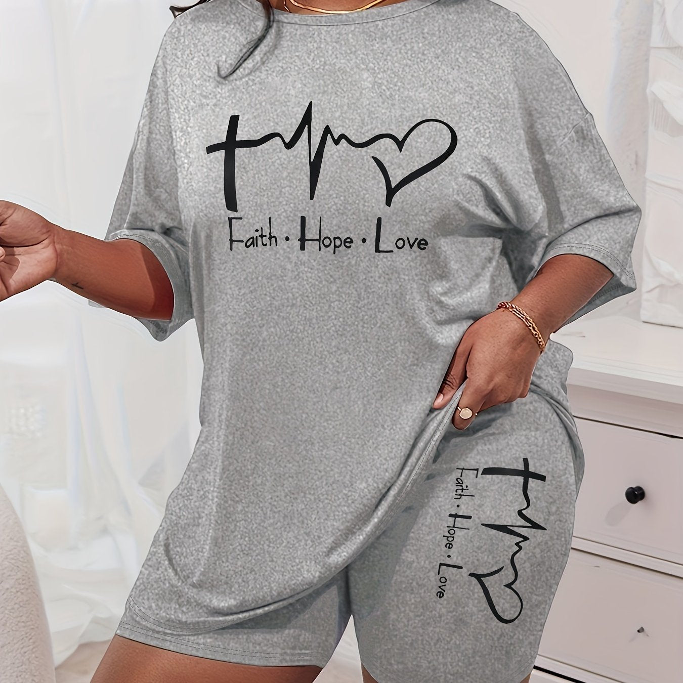 Faith Hope Love Plus Size Women's Christian Pajamas claimedbygoddesigns