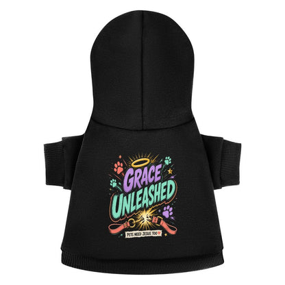 Grace Unleashed Pets Need Jesus Too Christian Pet Hooded Pullover Sweatshirt Dog/Cat Hoodie Warm, Soft & Breathable - ClaimedbyGodDesigns