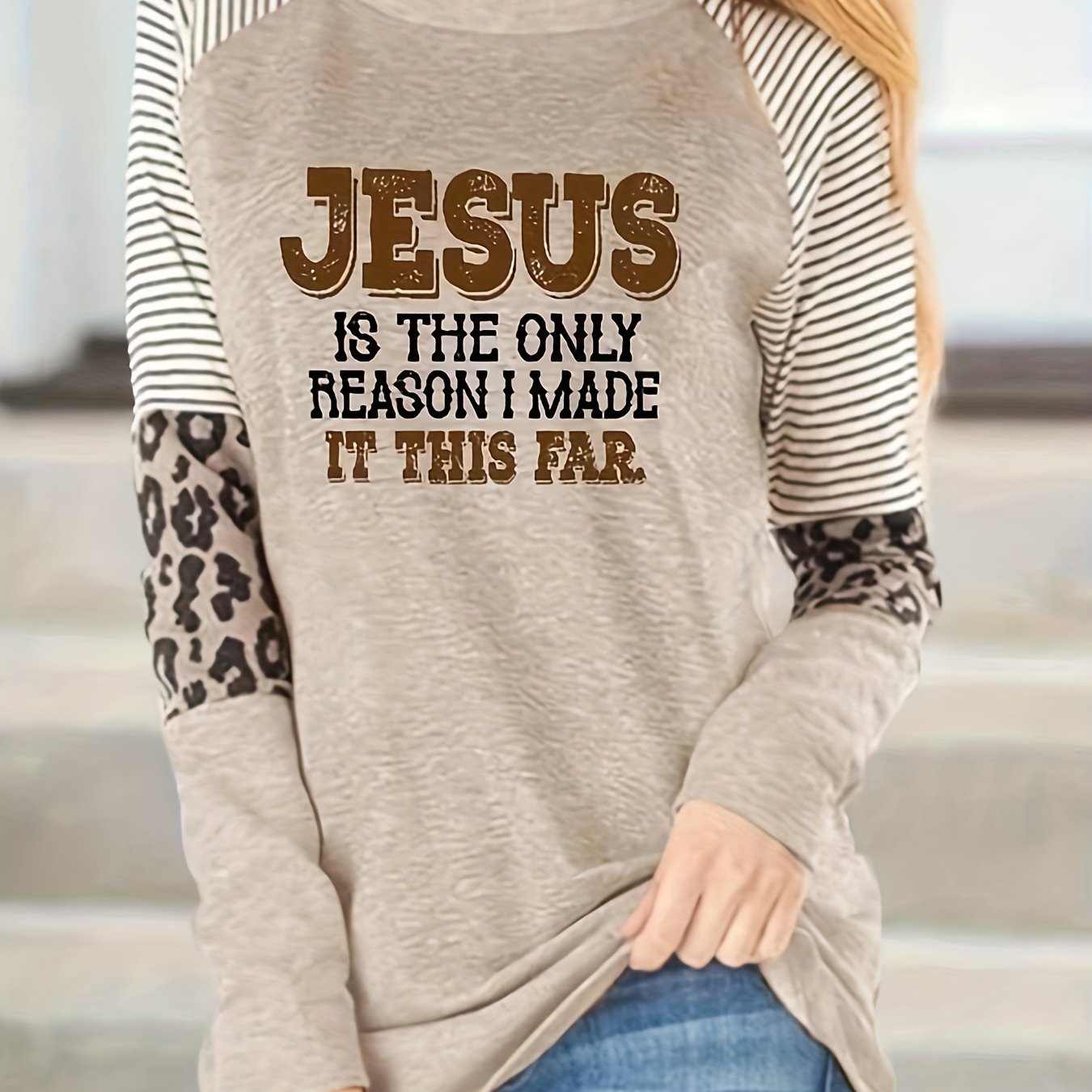 Jesus Is The Only Reason I Made It This Far Women's Christian Pullover Sweatshirt claimedbygoddesigns